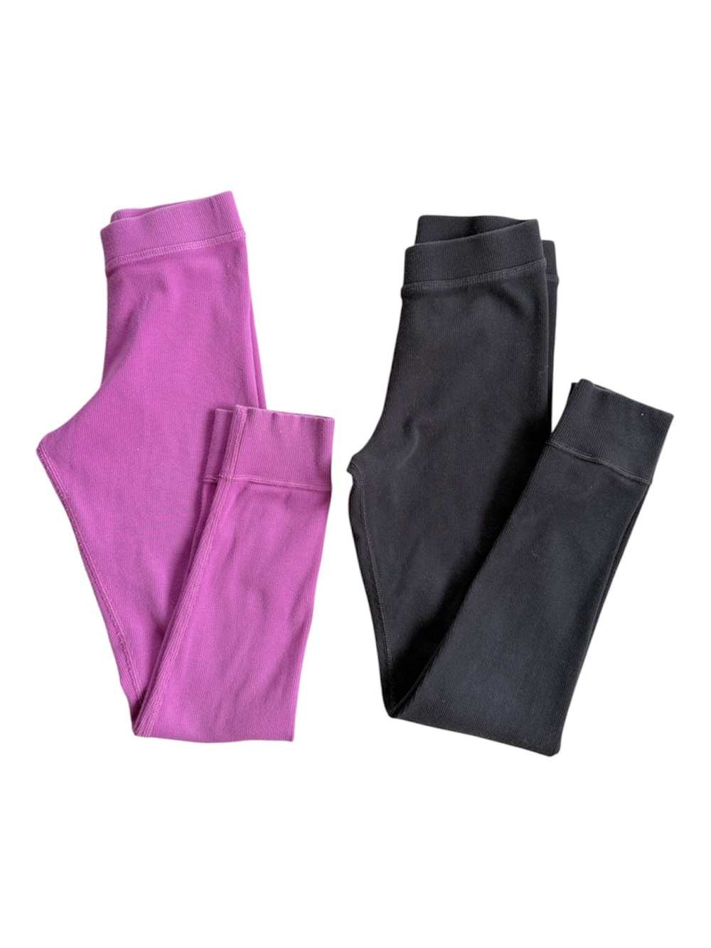 Hanna Andersson Girl’s Pink & Dark Gray Micro-Ribbed Legging Joggers - Two-Pack